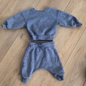 Grayson Mini Blue Smiley Jogger set